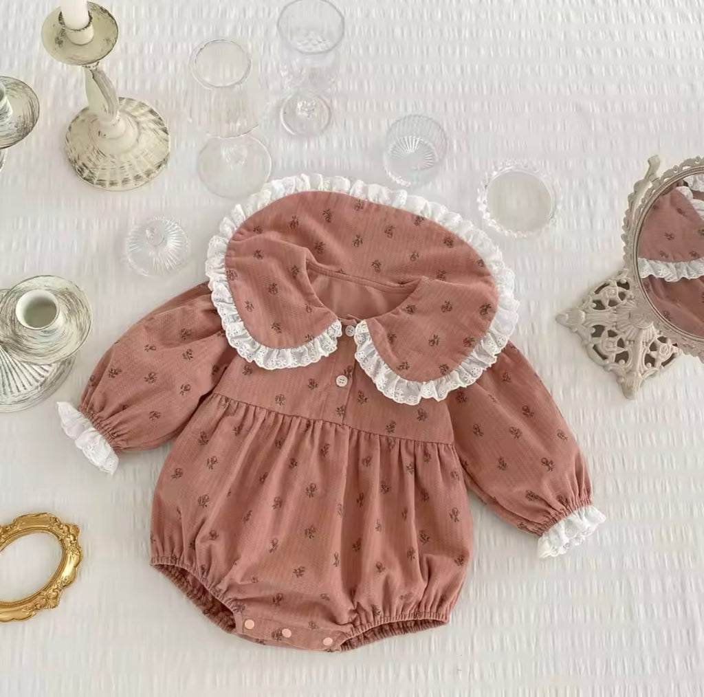 Pattern Romper Coral