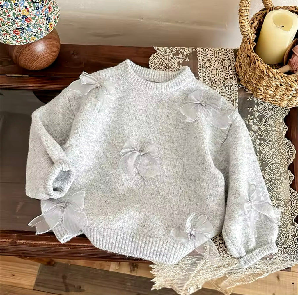 Bow Jumper Grey
