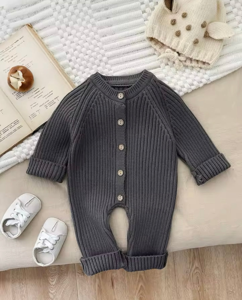 Ribbed Romper Grey