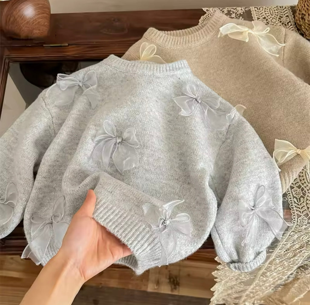 Bow Jumper Grey